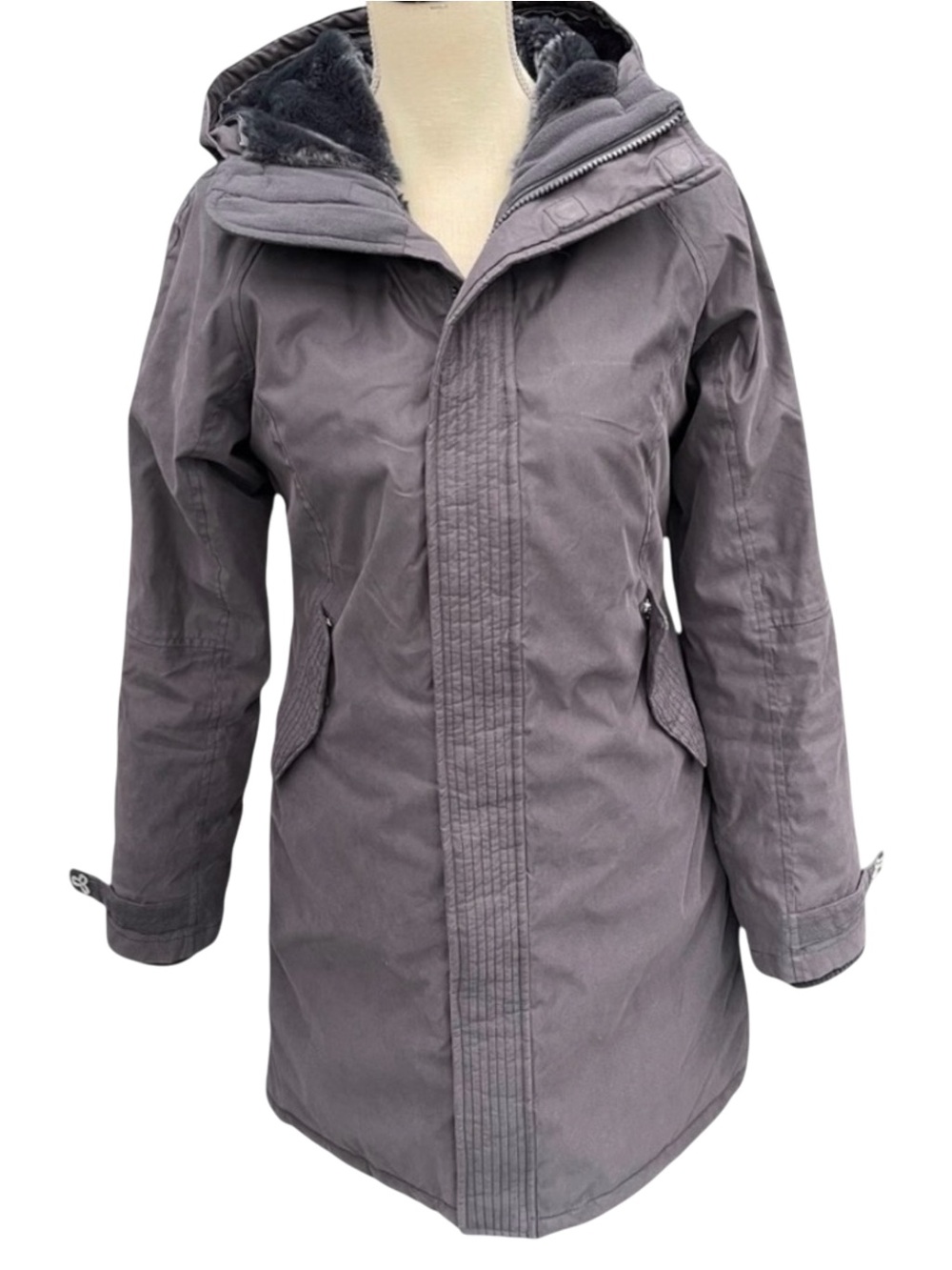 TNA Blue-Grey Avoriaz Faux Fur Lined Parka (S)